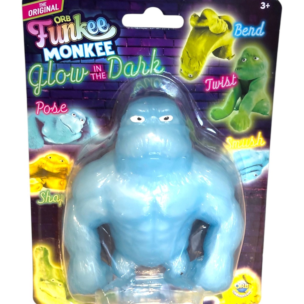Orb Funkee Monkee Glow in Dark Blue Stretch Gorilla Fidget‎ Toy 17747-55-BC-R00